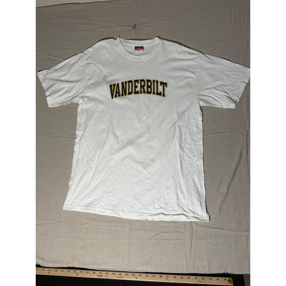 Champion Vanderbilt University T Shirt Mens XL White Short Sleeve NCAA Cotton
